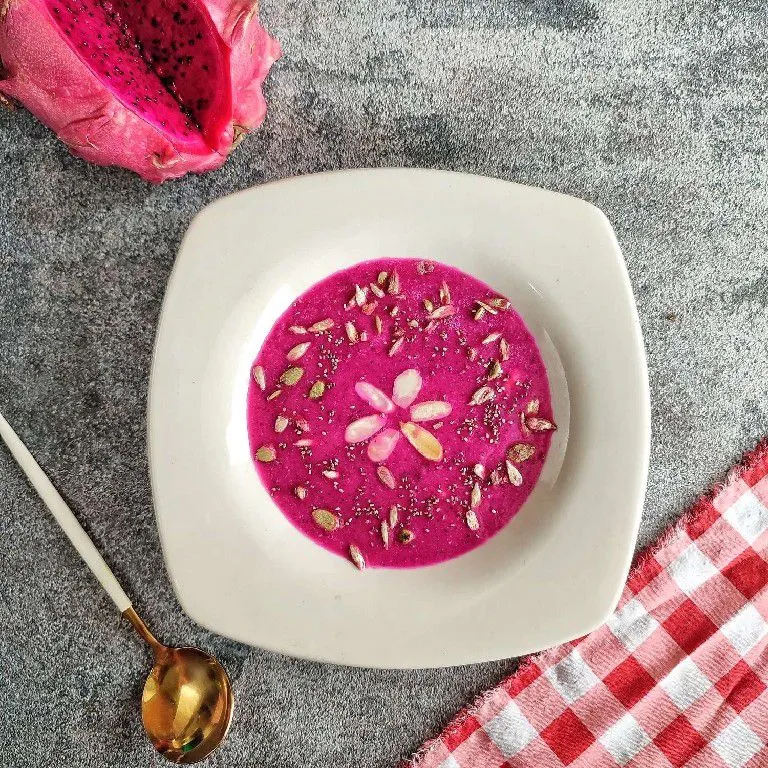 Smoothies Bowl Dragonfruit Almond #SmoothiesSobatYummy