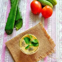 Tropical Green Aloe Vera Smoothies #SmoothiesSobatYummy