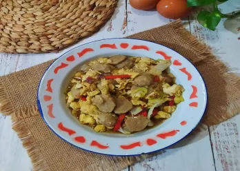 Ca Sawi Putih Baso Telur