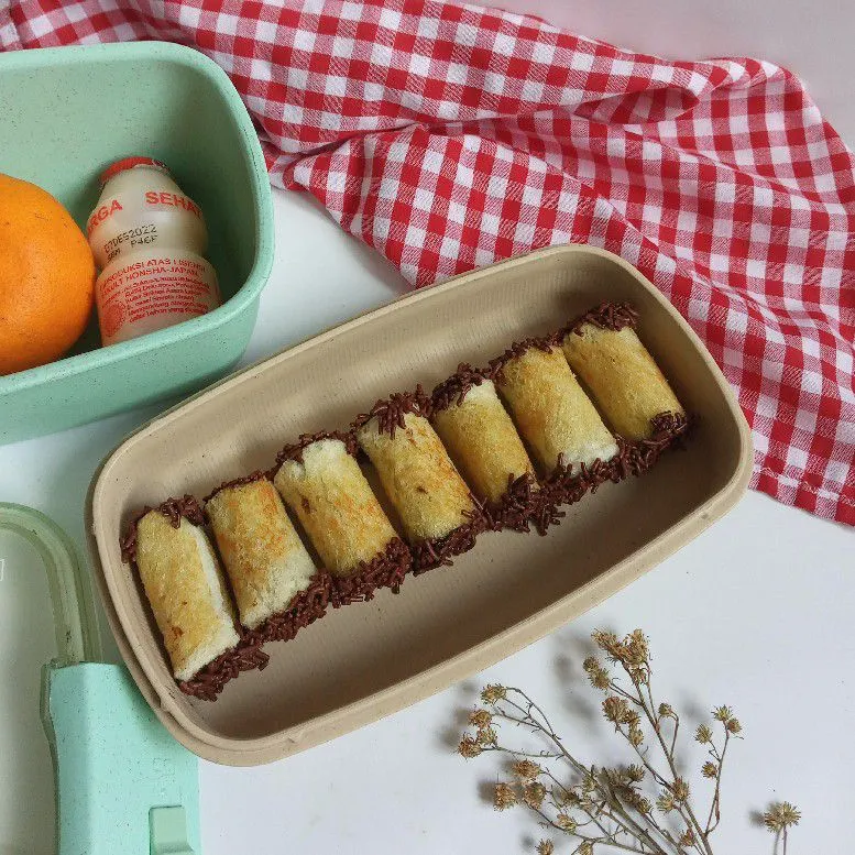 Mini Floss Roll Roti Tawar Coklat