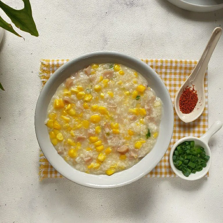 Resep Bubur Nasi Jagung Sosis Sederhana Rumahan Dari Vicky Dwi Lestari