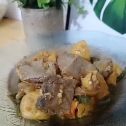 Tumis Daging Sapi Tahu Goreng