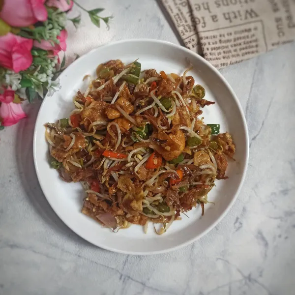 Tumis Telur Dadar Teri Tauge