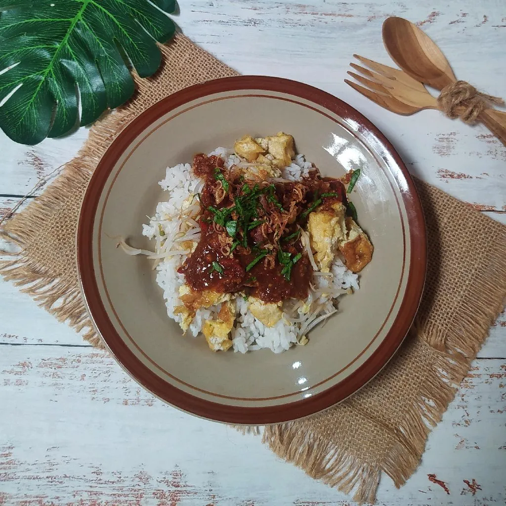 Nasi Tahu Telor Simple