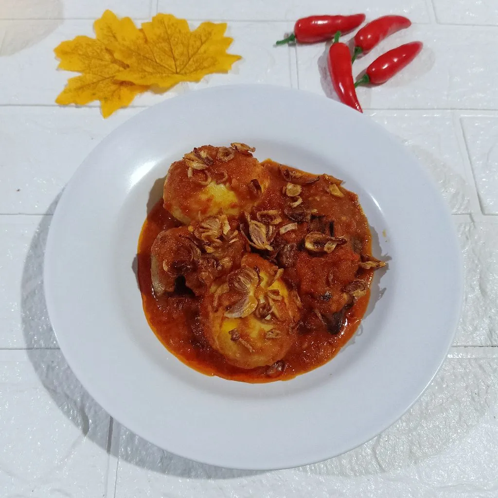 Hati Ayam Dan Telur Bumbu Merah