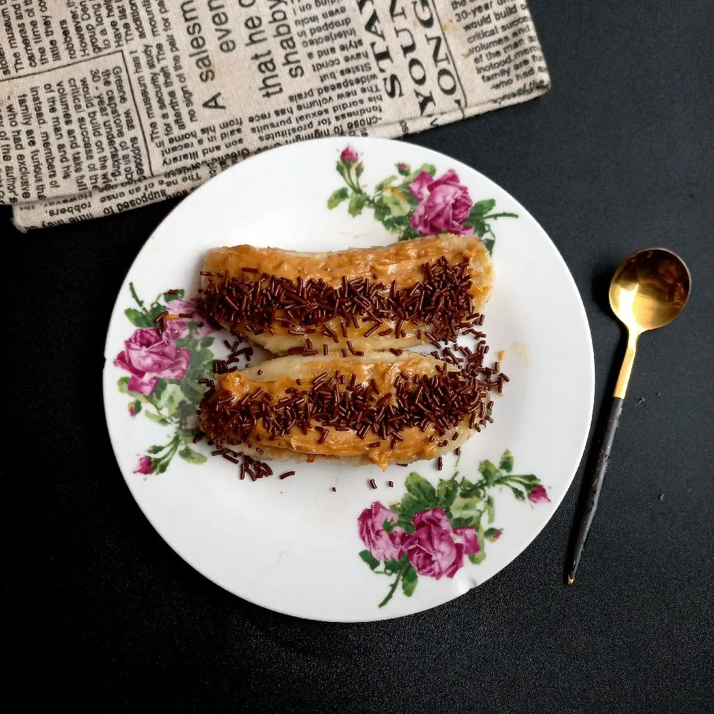 Pisang Panggang Kacang Cokelat