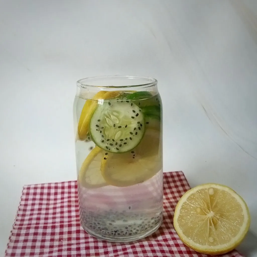Infused Water Lemon Timun Selasih