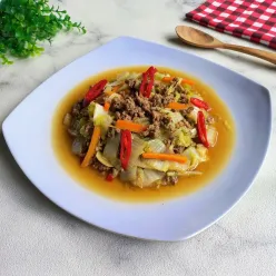 Tumis Sawi Putih Daging Cincang
