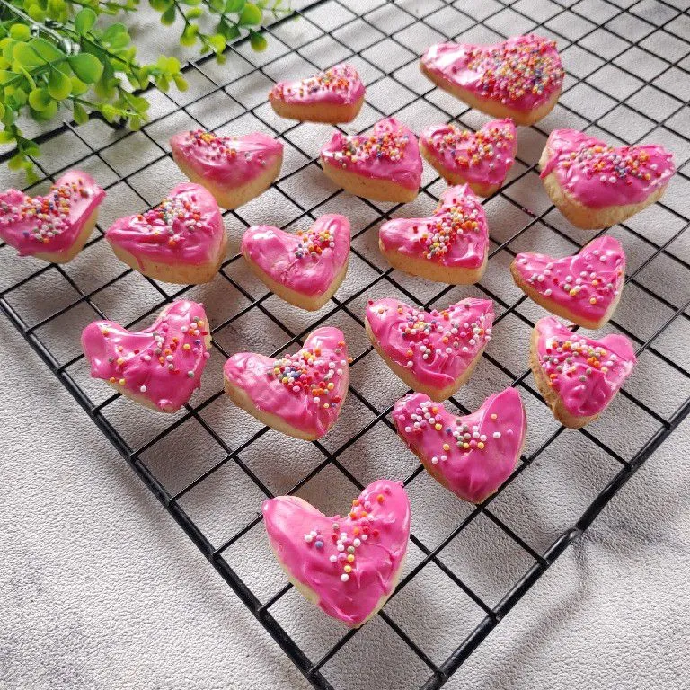 Pink Heart Vanila Cookies #YummyXtraPoint