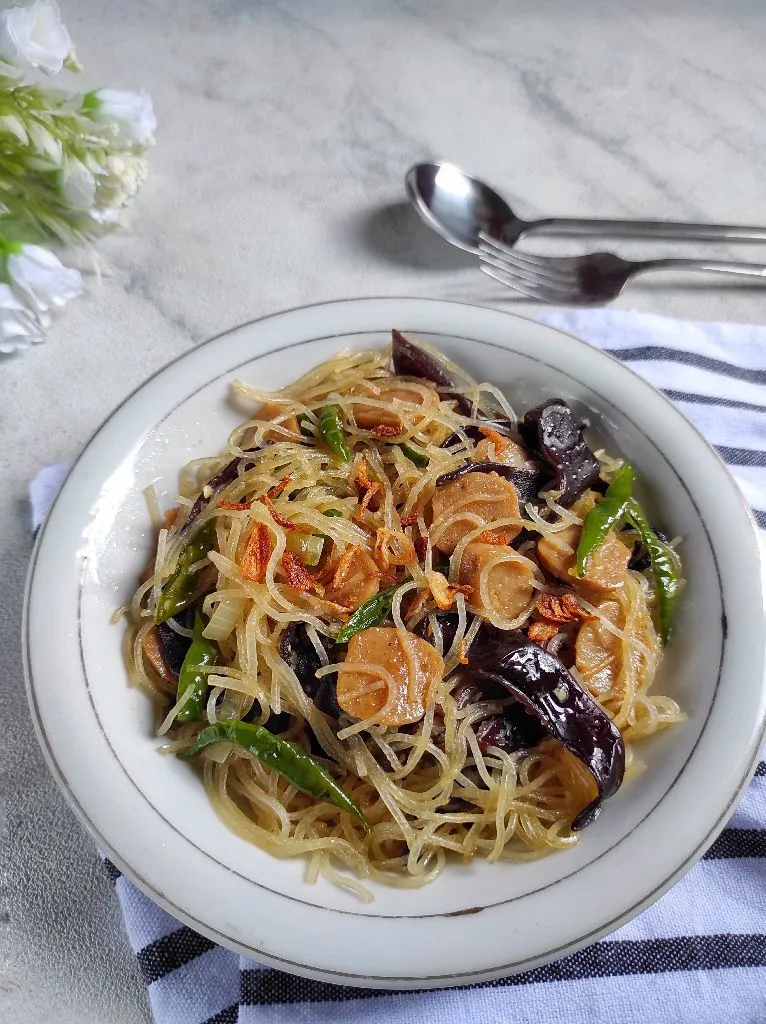 Tumis Bihun Jamur Cabai Hijau