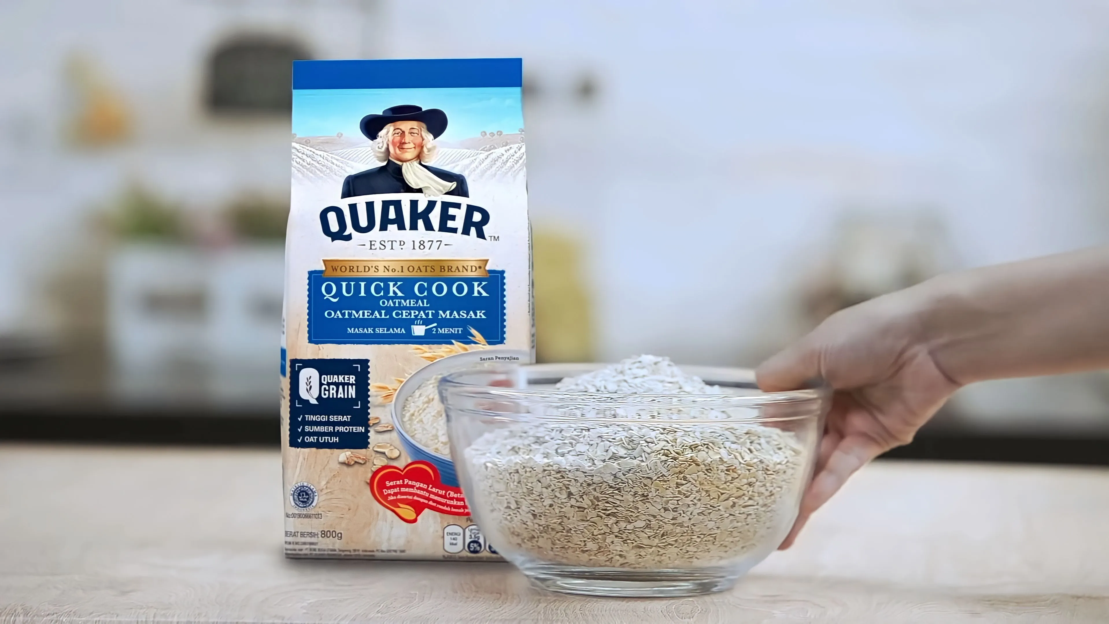 perbedaan quaker oats merah dan biru
