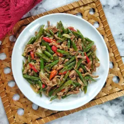 Tumis Buncis Usus Ayam Saus Tiram