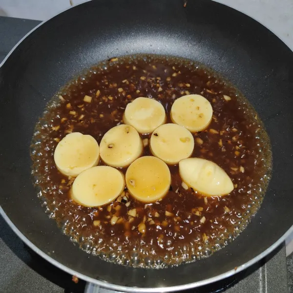 Masukkan tofu yang sudah dimasak tadi