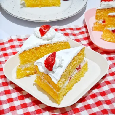 Slice Cake With Strawberry