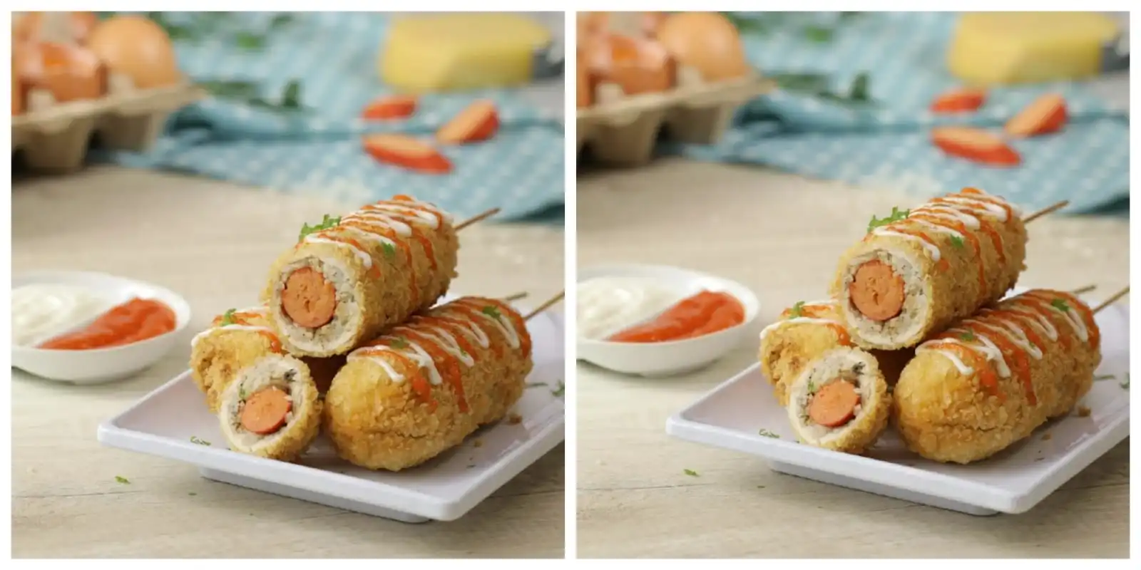 ilustrasi chicken cheese corndog