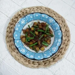 Tumis Kentang Udang Kacang Panjang