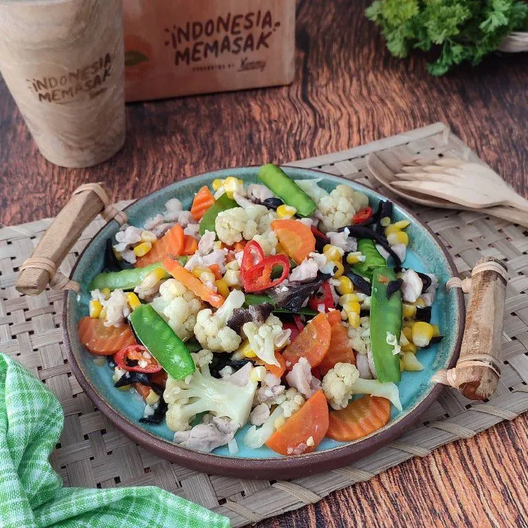 Tumis Kapri Ayam Pelangi