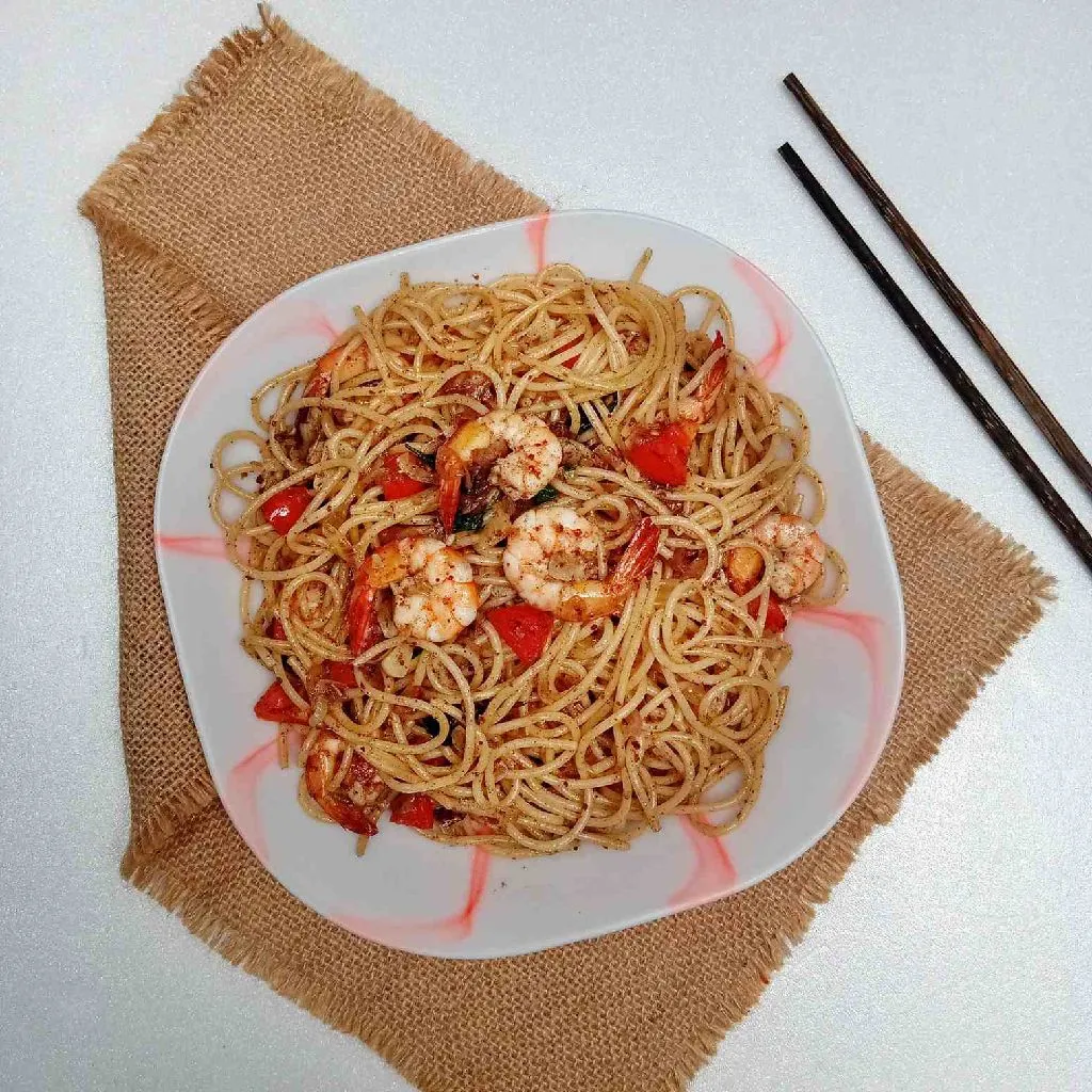 Spaghetti Udang Tomat Kemangi