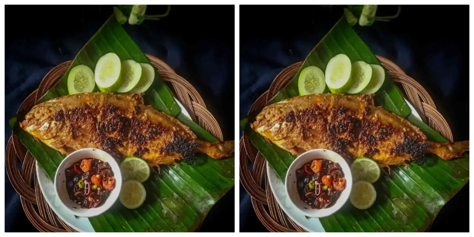 ilustrasi ikan bakar bumbu kuning