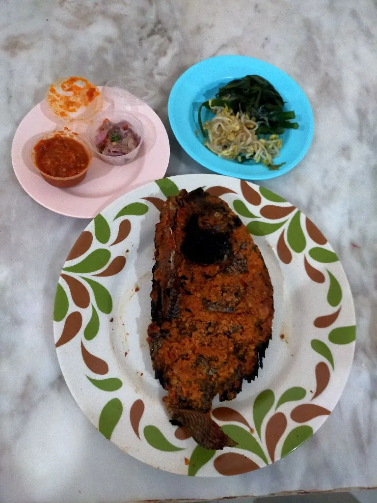 Ikan mujair bakar teflon