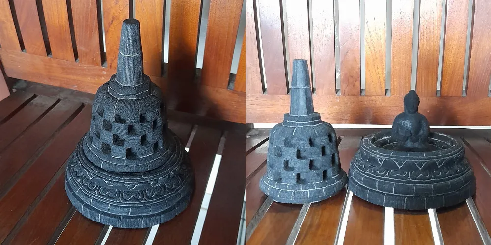 miniatur candi dan stupa Borobudur