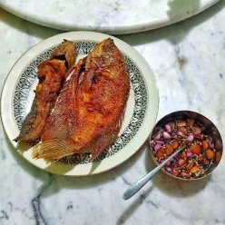 Lele gurame goreng sambal kecap