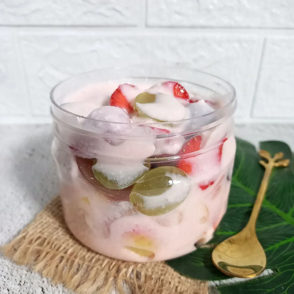 Fruits and Strawberry Yogurt