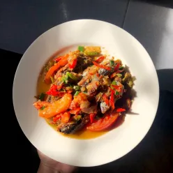 Tumis Ikan Asin Peda Pedas