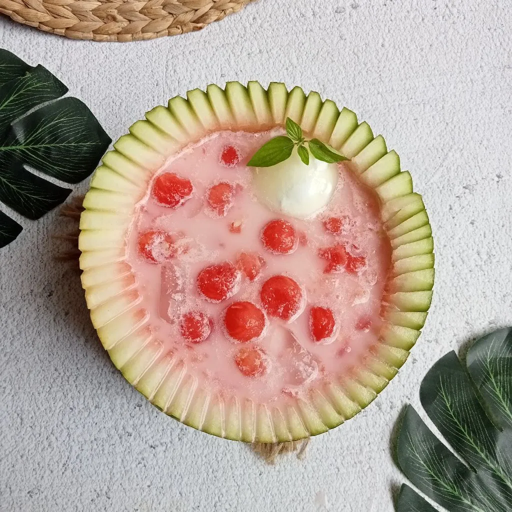 Watermelon Ice Cream Milk Punch