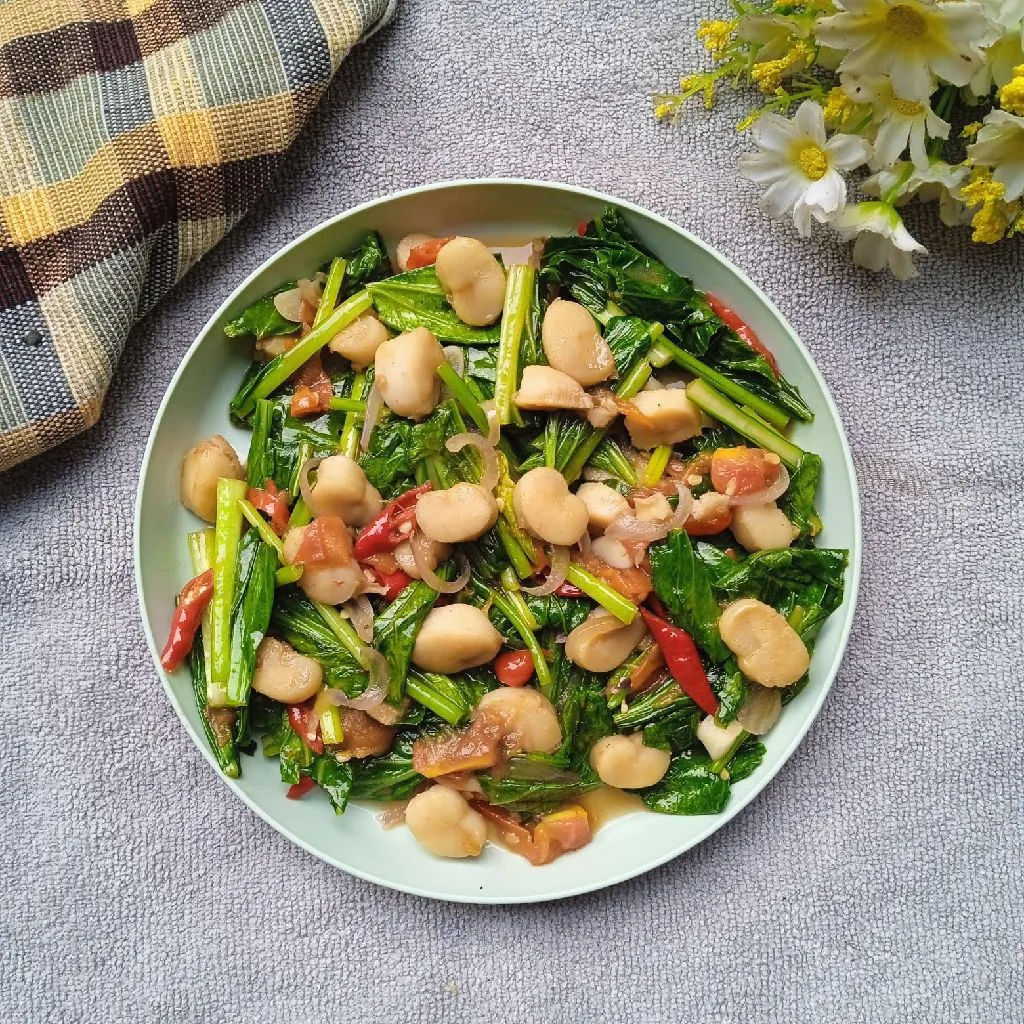 Tumis Sawi Hijau Scallop