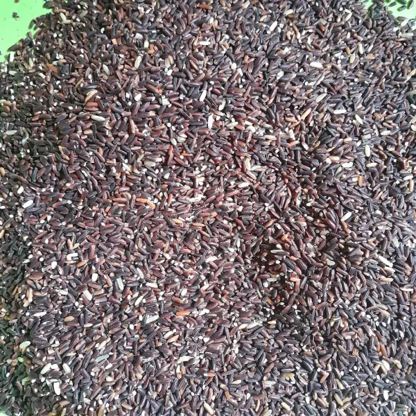Cuci bersih beras ketan hitam.