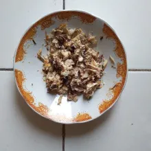 Suwir daging ikan tuna.