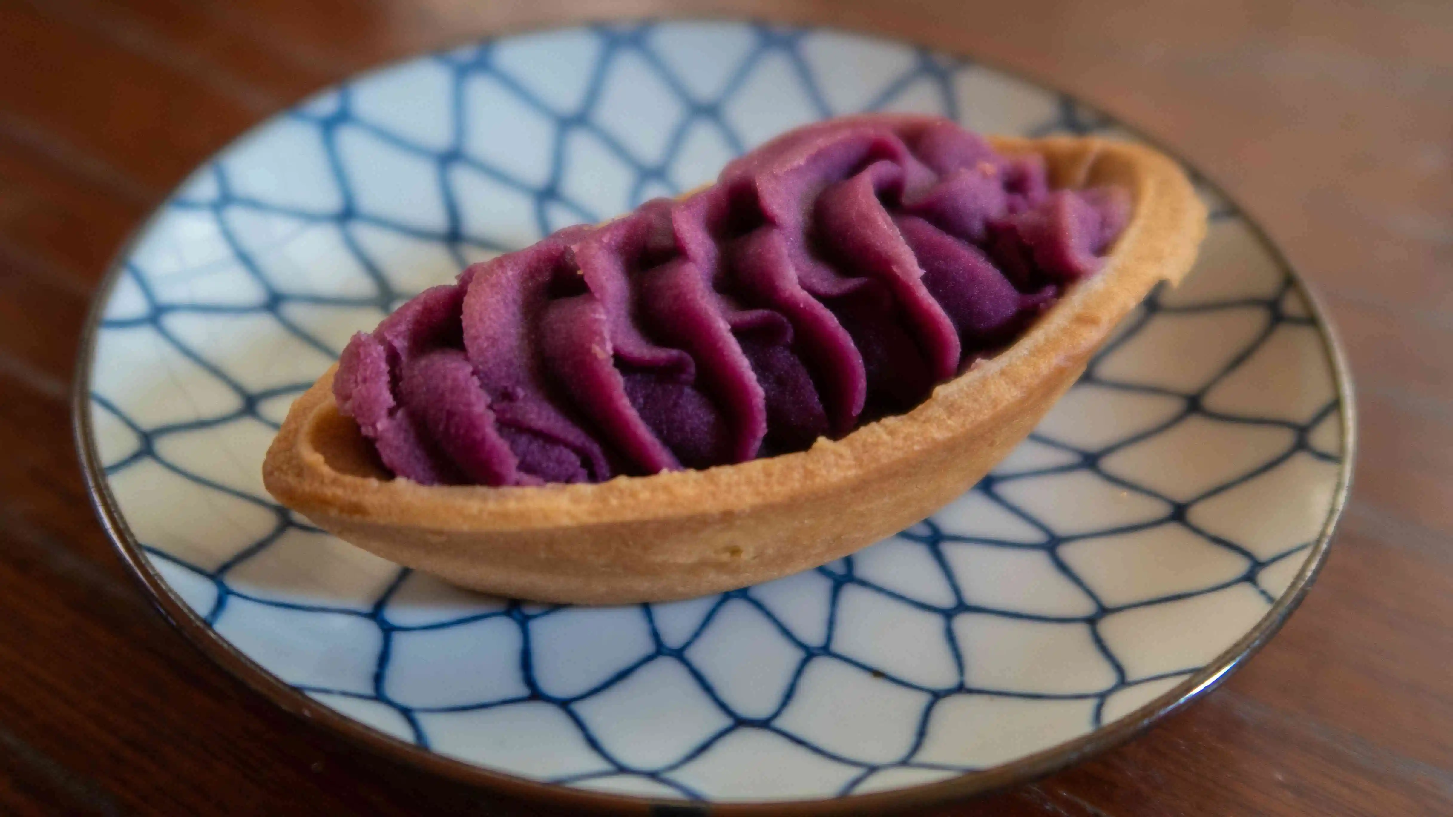 potret Beni-imo Tart snack Jepang halal