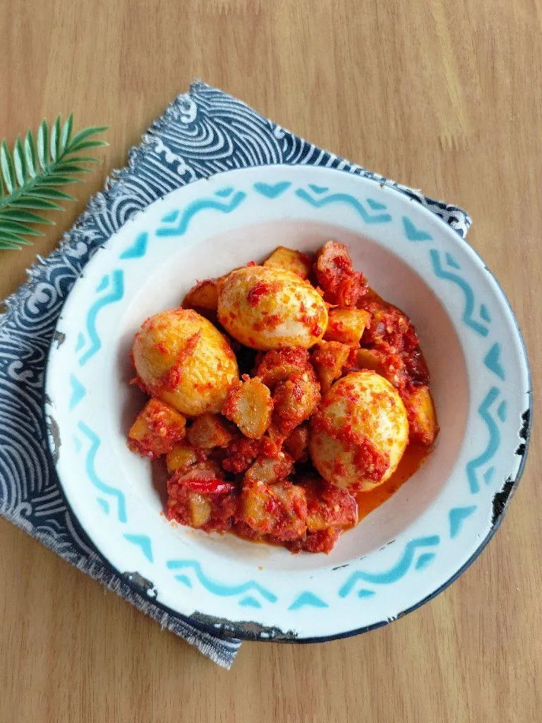 Balado Telur Bakso Kentang