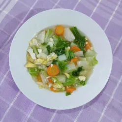 Tumis Sawi Putih Telur Berkuah