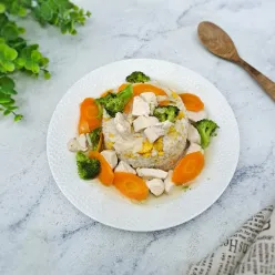 Nasi Siram Ayam Sayur
