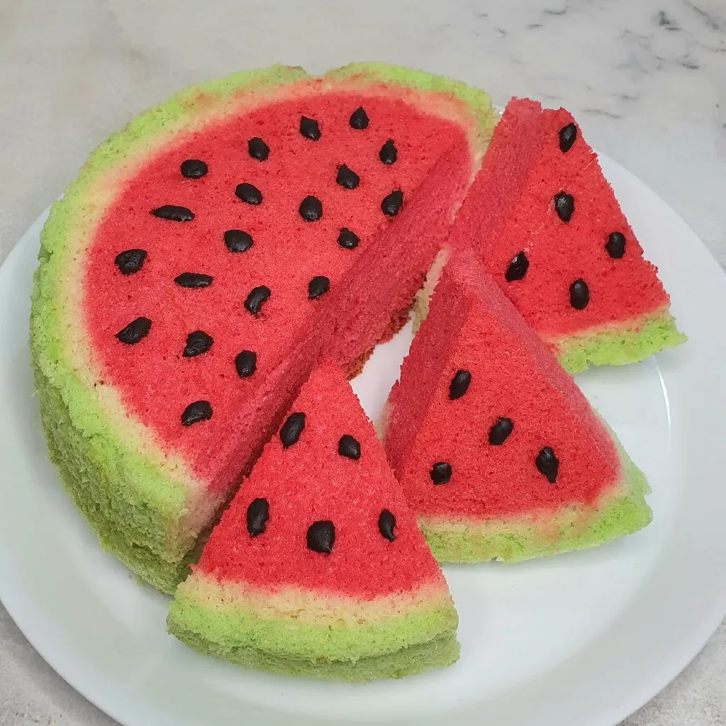 Watermelon Chiffon Cake