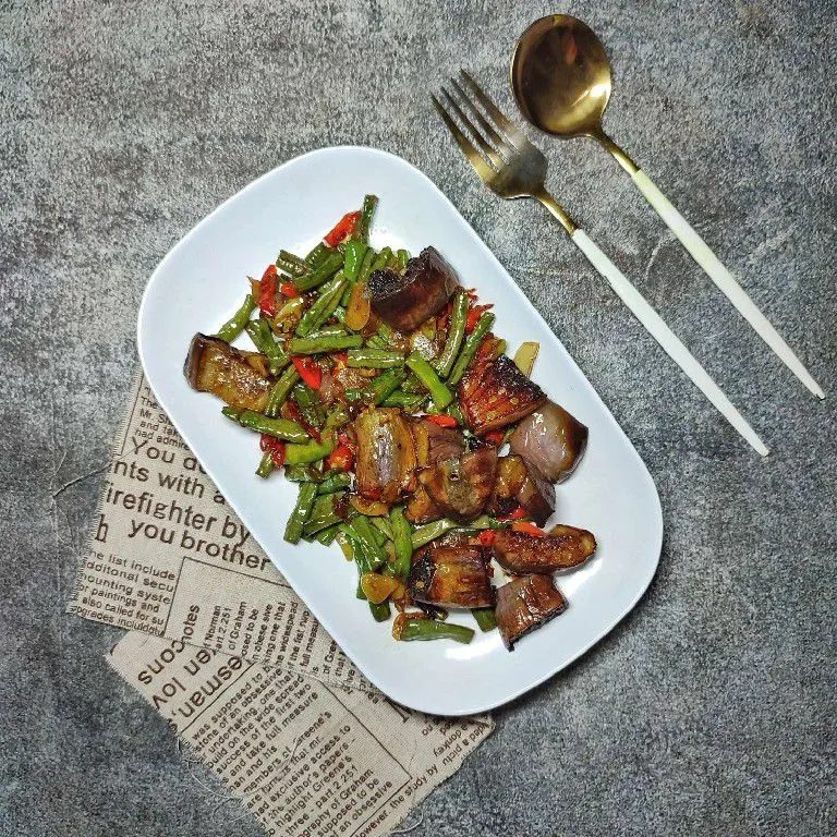Tumis Kecap Kacang Panjang Terong