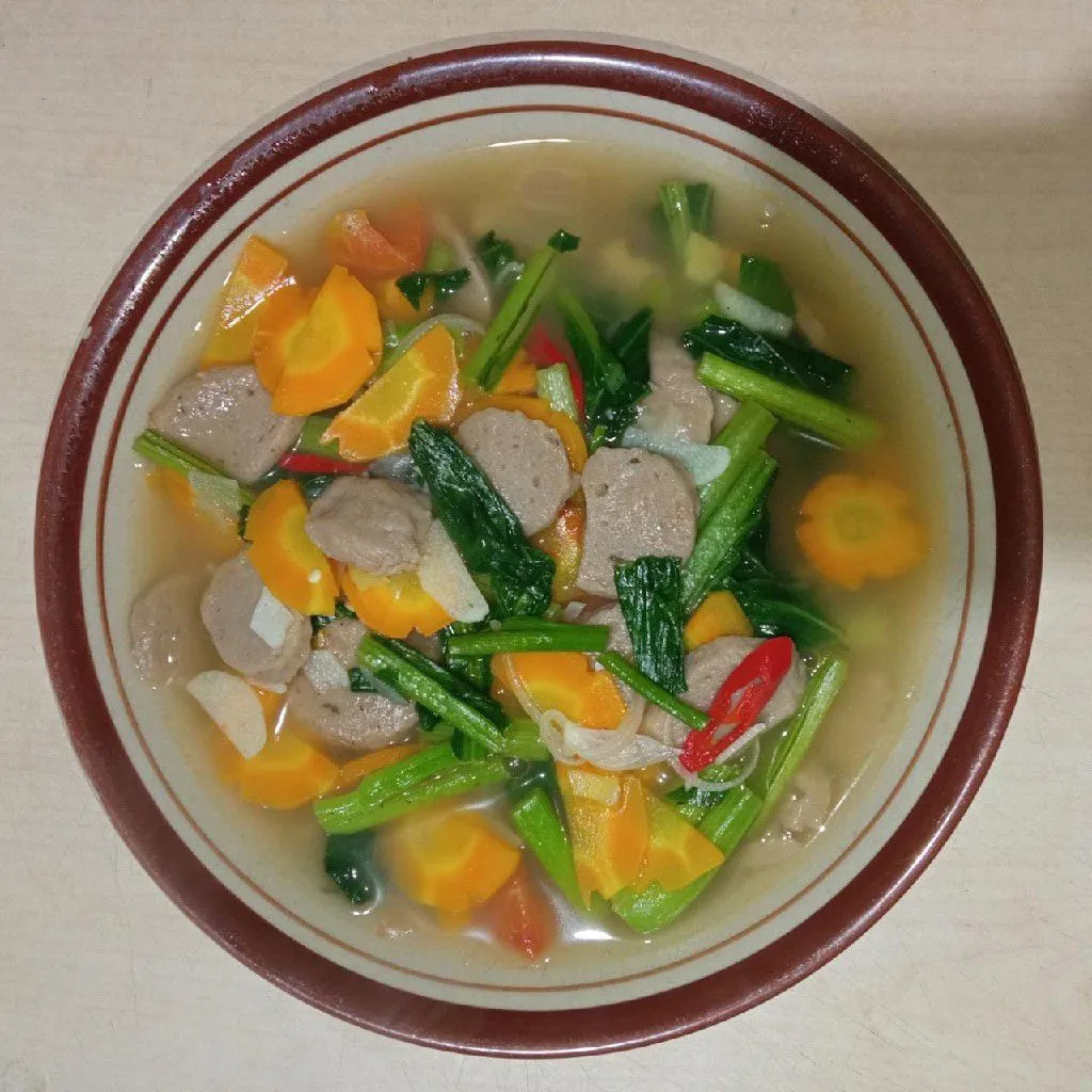 Sop Sawi Hijau Bakso Simpel