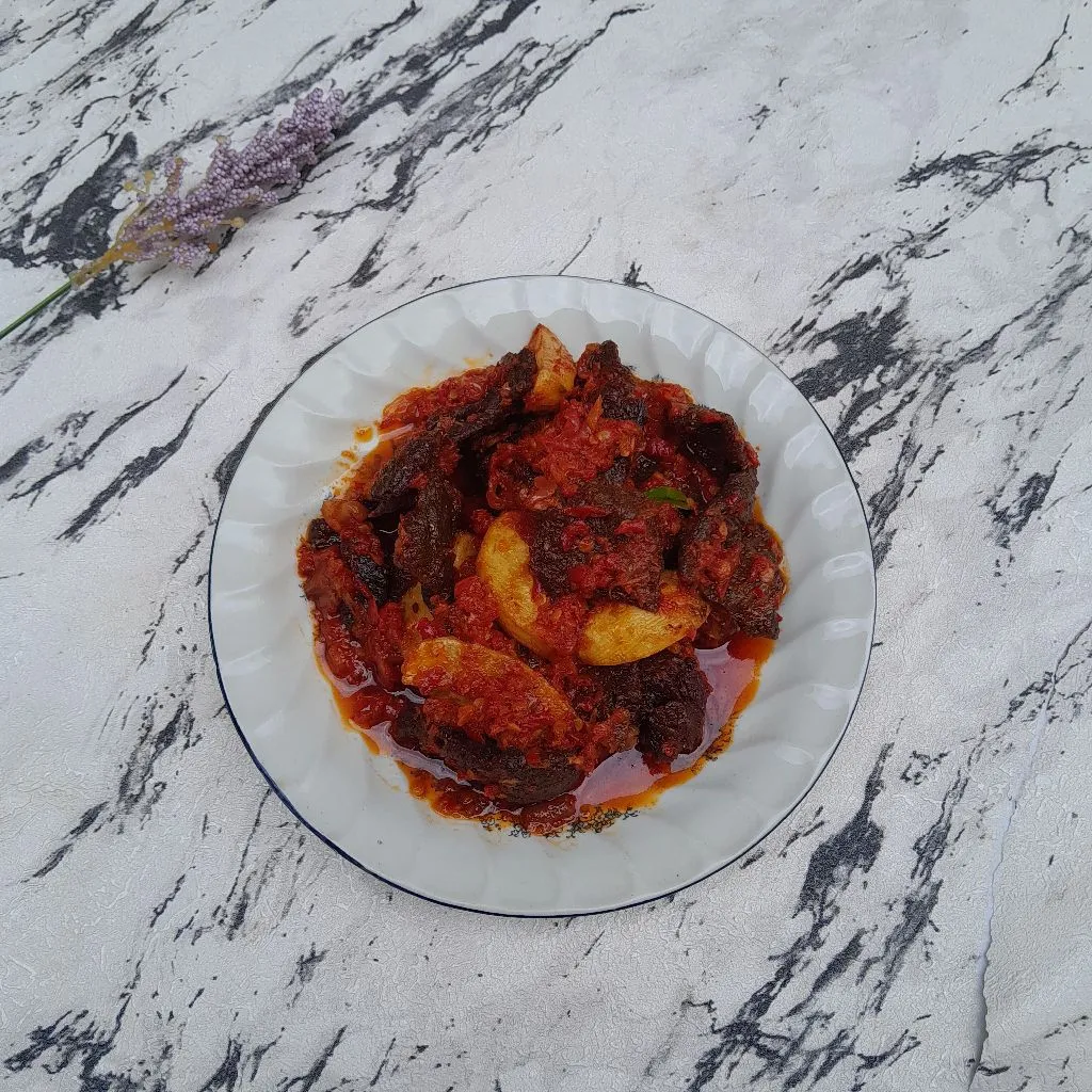 Balado Dendeng Rangi Kentang