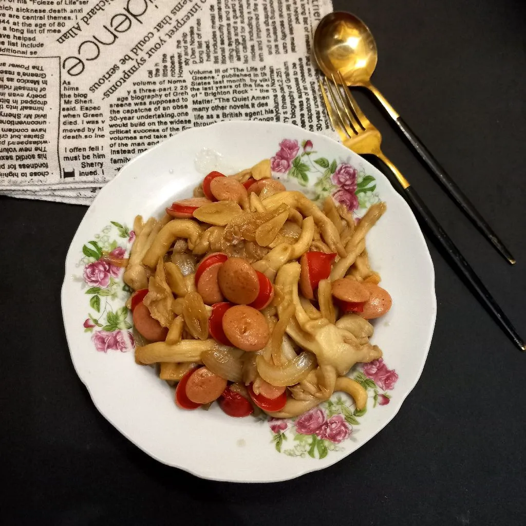 Tips memasak tumis jamur sosis saus tiram