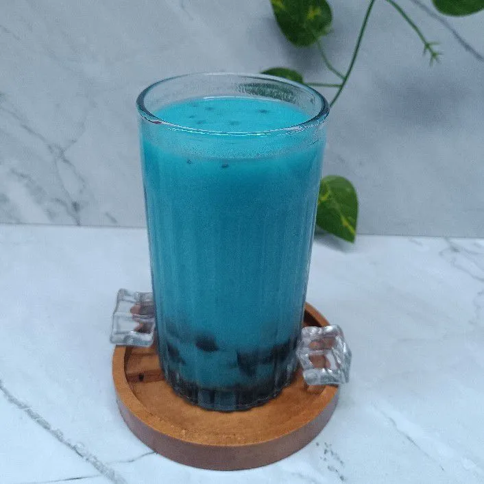 Blue Happy Nata Soda Grass Jelly