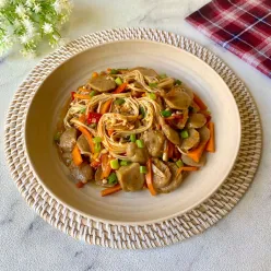 Tumis Bakso Jamur Enoki