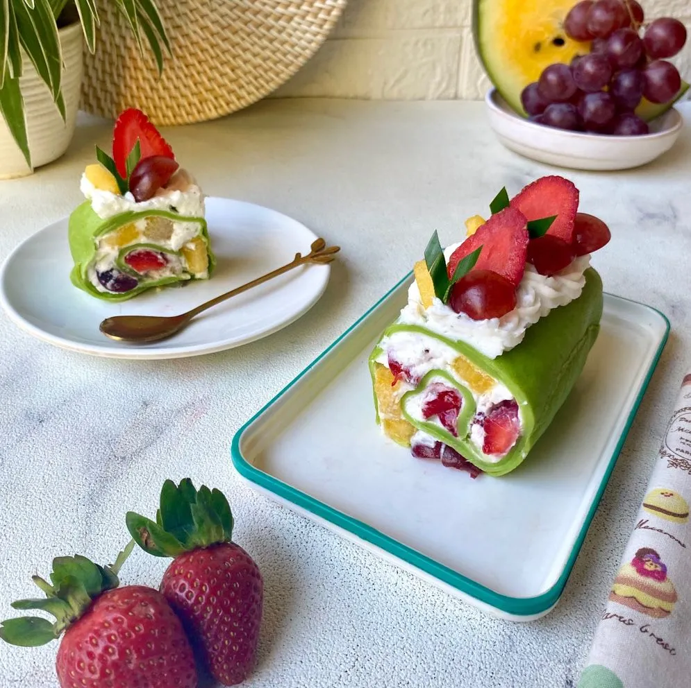 Fruity Pandan Towel Cake Roll #KURCEPCEMILANANAK