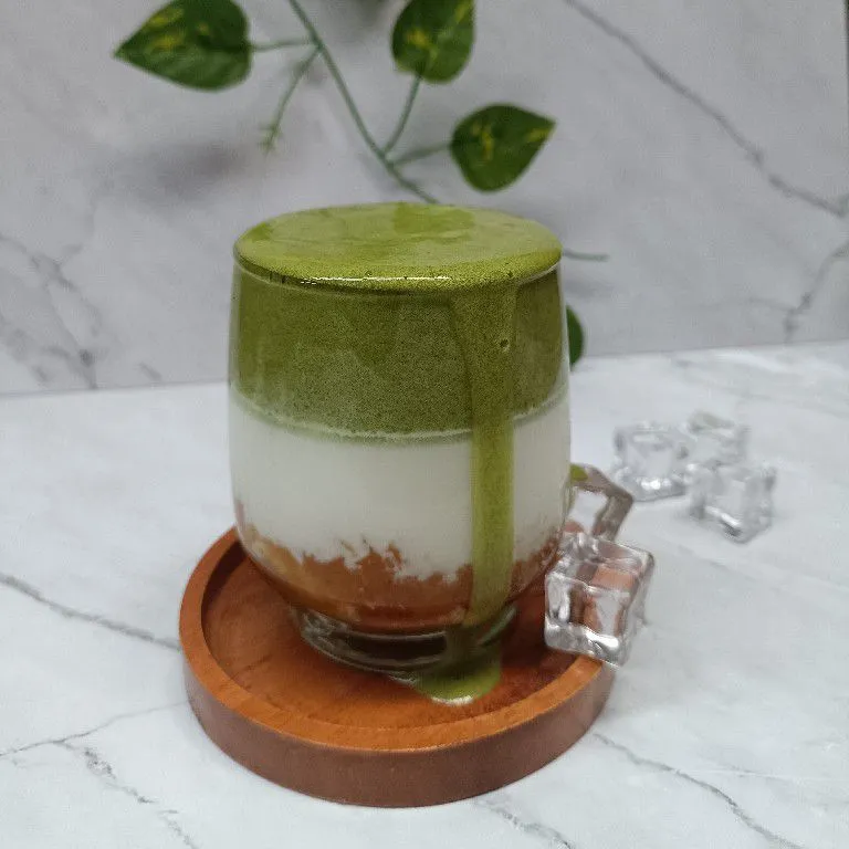 Pineapple Jam Dalgona Matcha Latte