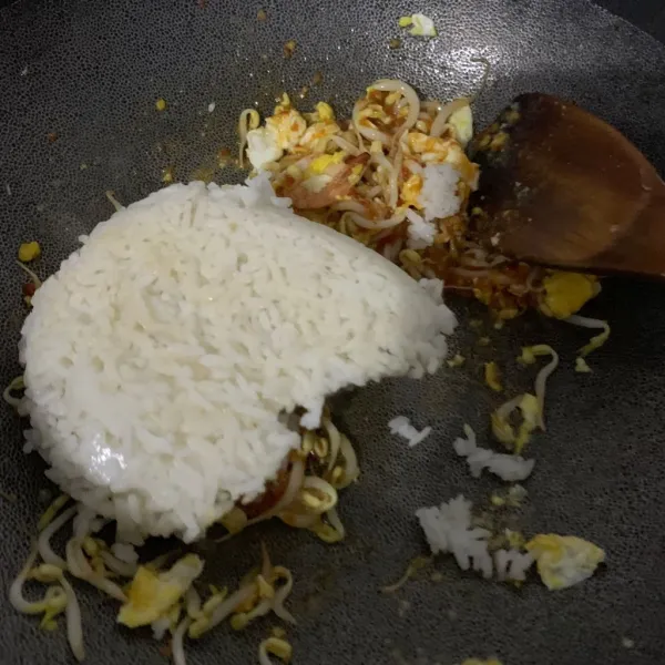 Masukkan nasi sisa kemaren