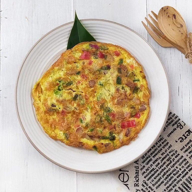 Dadar Telur Paprika Daun Bawang