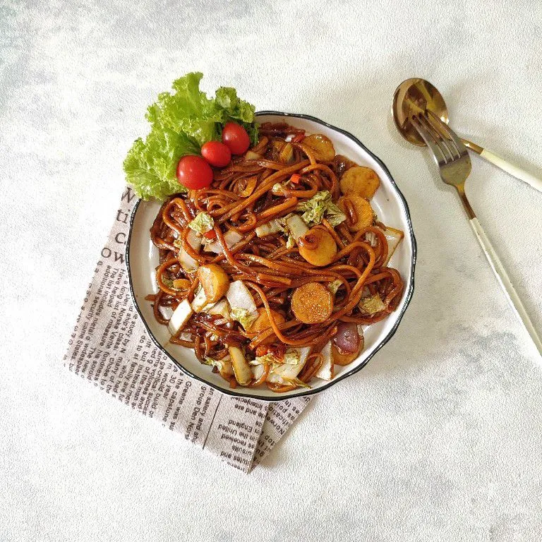 Mie Lidi Goreng Kecap Bakso Ikan