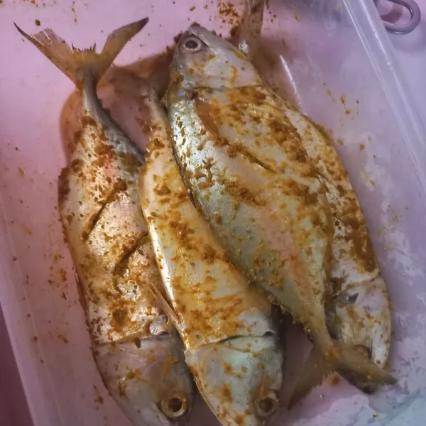 Ratakan bumbu marinasi, kemudian diamkan hingga bumbu meresap.