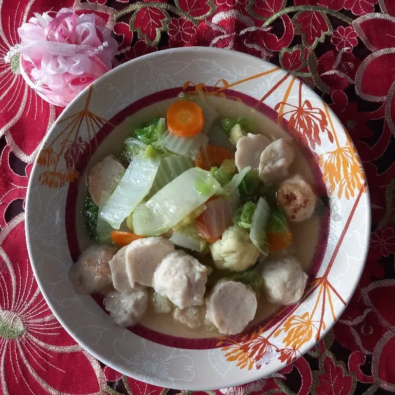 Capcay Bakso Cumi Kecap Ikan